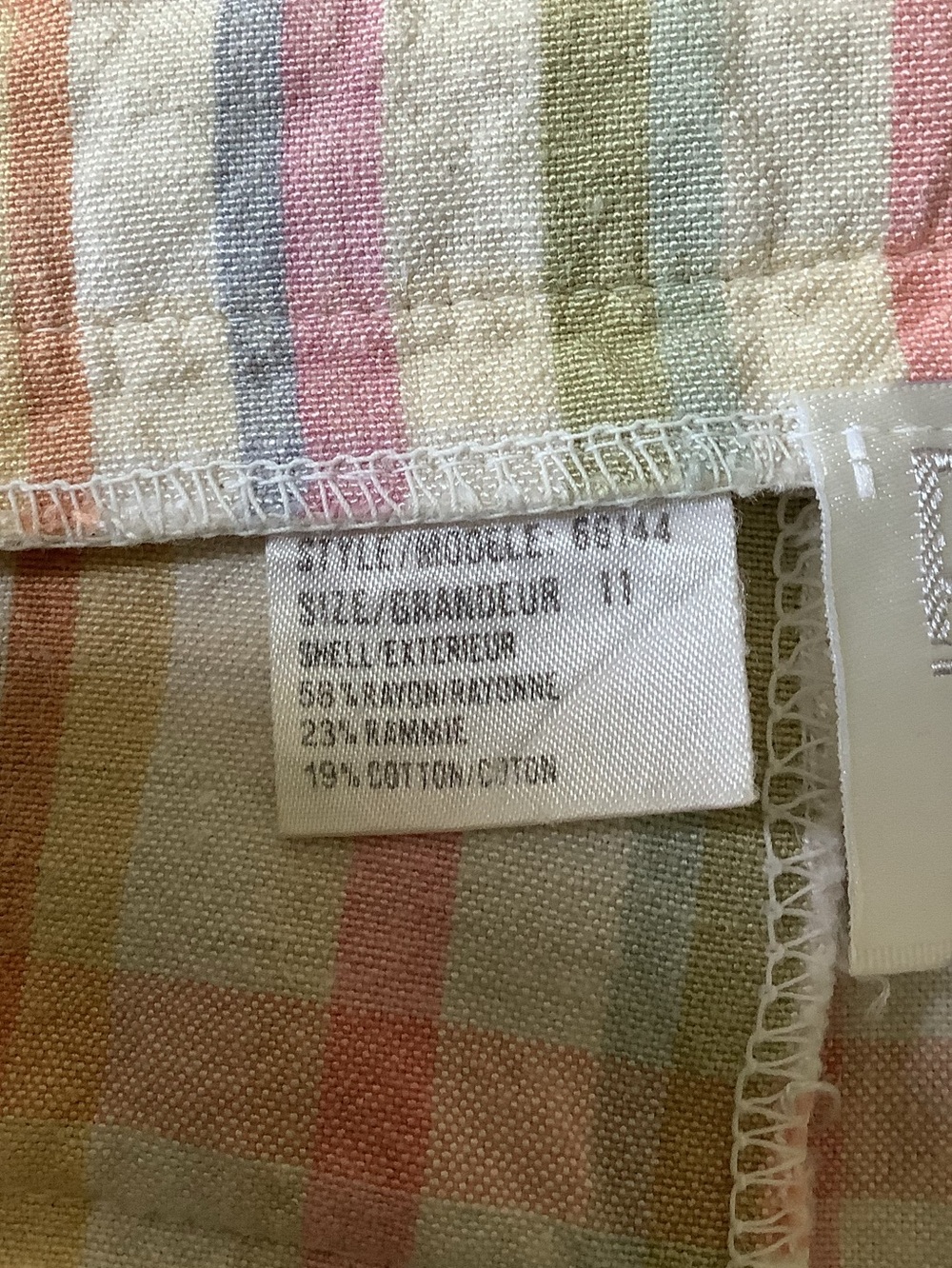 Vintage 90s Reitmans Linen Ramie Plaid Bermuda Shorts Pastel Preppy Size 11 - Picture 10 of 16